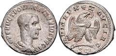 ROMAN COINS RÖMISCHES REICH, Herennius Etruscus als Caesar, 250-251, Bil.-Tetradrachme, Seleucis und Pieria, Stadt Antiochia. Bloße Büste r., darunter 1 Punkt. Rs.Adler steht r. auf Palmzweig, darunte