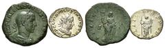 ROMAN COINS RÖMISCHES REICH, Volusian, 251-253, AE Sesterz, Rom. Belorb. u. drap. Büste r., IMP CAE C VIB VOLVSI[ANO AVG]. Rs.Felicitas l. stehend, hält Caduceus u .Zepter, FELICITAS PVB[LICA], S-C. 1