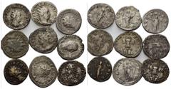 ROMAN COINS RÖMISCHES REICH, Valerian I., 253-260, AR Antoninian. Büste mit Strahlenkrone r. Rs.Securitas l. steh., SCVRIT PERPET. 3,37g. Rs.FIDES MILITVM. 3,58g. Rs.VICTORIA AVGG. 3,42g; 3,32g. DAZU:
