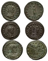 ROMAN COINS RÖMISCHES REICH, Carinus, 283-285, AE Antoninian, KAG =Rom. Drap. u. gep. Büste mit Strahlenkrone r. Rs.Aeternitas l. stehend, AETERNIT AVGG. (vz) 4,00g. DAZU:AE Antoninian, G XXI =Siscia.