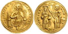 BYZANTINE COINS BYZANTINISCHES REICH, Romanos III. Argyrus, 1028-1034, AV histamenon nomisma, Konstantinopel. Thronender Christus v.vorn. Rs.Kaiser wird von Jungfrau Maria gekrönt. 4,12g. GOLD, ss/vz 