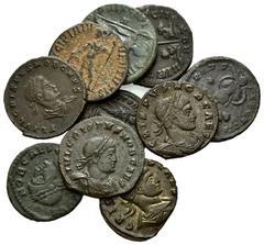 RÖMISCHE MÜNZEN RÖMISCHES REICH, Crispus als Caesar, 317-326, AE Follis, Trier. Belorb. u .drap. Büste r. Rs.Kaiser r., PRINCIPI IVVNETVTIS. 3,01g. DAZU:Ebs., Behelm. Büste r. Rs.Kaiser r., VIRTVS EXE