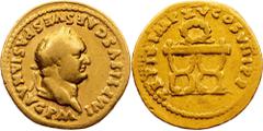 Gold - Ancient Titus, Aureus 79-81, RomeTitus, Aureus 79-81, Rome, 6,9 g, Gold, RIC II² 106, Calicó 784, Small graffiti; VF Grade: VF