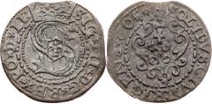 Poland Poland, Solidus 1605, RigaDuchy of Livonia, Sigismund III Vasa, Solidus 1605, Riga, 0,886 g, Billon, the end of planchet, corrosion in the surface; VF Grade: VF