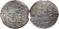 Poland Poland, Solidus 1607, RigaDuchy of Livonia, Sigismund III Vasa, Solidus 1607, Riga, 1,02 g, Billon, damaged; VF/F Grade: VF/F