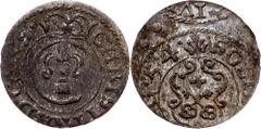 Poland Poland, Solidus 1654, RigaDuchy of Livonia, Christina, Solidus 1654, Riga, 0,584 g, Billon, corrosion; VF/EF Grade: VF/EF