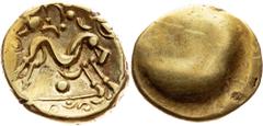 Gold - Celtic Ambiani, Stater 60-50 BCCeltic, Ambiani, Stater 60-50 BC, 6,129 g, Au, small scratchies and flan defects, toned; aEF Grade: aEF