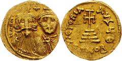 Gold - Byzantine Heraclius, Heraclius Constantinus, Solidus 610-641, ConstantinopleByzantine, Heraclius, Heraclius Constantinus, Solidus 610-641, Constantinople, 4,353 g, Au, weakly strike, toned, scr