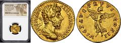 Gold - Ancient Lucius Verus, Aureus 161-169, RomeCategory: Ancient Country/Region: Roman Empire Ruler/Area: Lucius Verus Denomination: Aureus Year: 161-169 Mint: Rome Weight: 7,27 g Material: Gold Ref