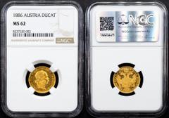 Gold - Habsburg Franz Joseph I., 1 Dukat 1886, ViennaCategory: Gold - Habsburg Country/Region: Austria Ruler/Area: Franz Joseph I. Denomination: 1 Dukat Year: 1886 Mint: Vienna Weight: 3,49 g Material