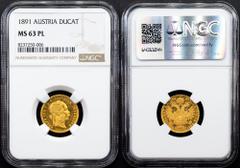 Gold - Habsburg Franz Joseph I., 1 Dukat 1891, ViennaCategory: Gold - Habsburg Country/Region: Austria Ruler/Area: Franz Joseph I. Denomination: 1 Dukat Year: 1891 Mint: Vienna Weight: 3,49 g Material