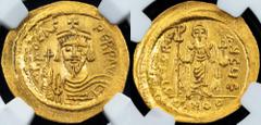 Byzantine Empire Phocas, AV Solidus 602-610Category: Byzantine Empire Country/Region: Byzantine Empire Ruler/Area: Phocas Denomination: AV Solidus Year: 602-610 Material: Gold NGC/PCGS: NGC Grade: MS,