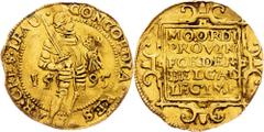 Gold - Netherlands Netherlands, 1 Dukat 1595, UtrechtCategory: Gold - Netherlands Country/Region: Netherlands Ruler/Area: Province of Utrecht Denomination: 1 Dukat Year: 1595 Mint: Utrecht Weight: 3,4