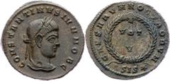 Ancient, Constantine I., Nummus R/VOTAncient, Constantine II., Nummus R/VOT, V Siscia, 2,905g | Very nice quality; EF+ Grade: EF+