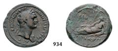 ROMAN IMPERIAL COINAGE Domitian 81-96 Hemidrachm (12,51g), Alexandria Hemidrachm (12,51g), Alexandria. Av. AVT KAIC ΘEOV VIOC – ΔOMITICEB ΓER Laureate and draped bust right / Rv. Nile reclining left; 