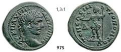 ROMAN IMPERIAL COINAGE Elagabal 218-222 Tetrassarion (12,09g) Tomis (Thrace). Av. AV K M AVPH – ANTΩNINO-C Laureate head right / Rv. MH – TPOΠ TOV TOMEΩC Elagabal in military dress standing left holdi