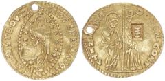 Medieval & World Venetian gold stamped by the Ottomans. Ottoman Empire, Time of Mehmed IV to Suleyman II, AH 1058-1102 / AD 1648-1691. 3.46 g. 22.37 mm. Obv: DOMIN CONT / DVX / S M VENETV. St. Mark st