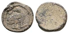 Seal & Weight & Token PB Asia Minor. Byzantine Nomisma Weight (9th–10th century AD) Round in form; stamped on face with circular border enclosing bird to right; bird’s head turned back to left; plain 