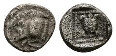 Greek Dynasts of Lycia, Protodynastic Period, AR Sixth stater, 1.48 g 11.11 mm. Circa 490-430 BC. Obv: Forepart of a boar to left. Rev: Sea turtle with collar within an incuse square lined by pellets.