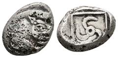 Greek Dynasts of Lycia, Uncertain Dynast, AR Stater, 9.19 g 19.38 mm. Circa 490-460 BC. Obv: Forepart of boar right Rev: Triskeles in linear square within incuse square. Ref: SNG von Aulock 4057 Fine