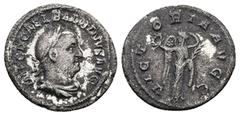 Roman Imperial Balbinus, AD 238. AR, Denarius. 2.38 g. 20.11 mm. Rome. Obv: IMP C D CAEL BALBINVS AVG. Bust of Balbinus, laureate, draped, cuirassed, right. Rev: VICTORIA AVGG. Victory, winged, draped