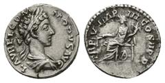 Roman Imperial Commodus, AD 177-192. AR, Denarius. 3.31 g. 18.54 mm. Rome. Obv: L AVREL COMMODVS AVG. Bust of Commodus, laureate, cuirassed, right. Rev: TR P V IMP III COS II P P. Fortuna, draped, sea
