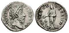 Roman Imperial Marcus Aurelius, AD 161-180. AR, Denarius. 3.66 g. 19.45 mm. Rome. Obv: IMP M ANTONINVS AVG TR P XXV. Head of Marcus Aurelius, laureate, right. Rev: VOTA SOL DECENN COS III. Marcus Aure