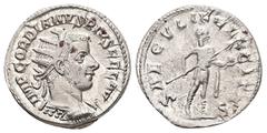 Roman Imperial Gordian III, AD 238-244. AR, Antoninianus. 4.29 g. 22.52 mm. Antioch. Obv: IMP GORDIANVS PIVS FEL AVG. Bust of Gordian III, radiate, draped, cuirassed, right. Rev: SAECVLI FELICITAS. Go