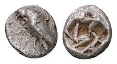 Greek Troas, Abydos. AR Obol, 0.82 g. - 8.28 mm. Circa 510-480 BC. Obv.: Eagle standing left. Rev.: Rough square incuse. Ref.: Cf. SNG München 2 (diobol); SNG Copenhagen -; cf. Traité II 2439 (triobol