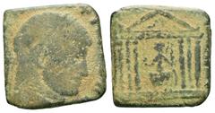 Seal & Weight AE Roman solidus weight. Eastern Mediterranean/Aegean (AD 4th century, mid-late) Square solidus weight made of a nummus of Maxentius (AD 307–312); obverse, head of emperor, right; revers