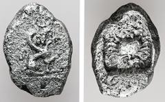 Greek Dynasts of Lycia. Uncertain Dynast. ca. 490/80-440/30 BC. AR, 1/3 Stater - Tetrobol. 2.80 g. - 15.99 mm. Uncertain mint. Obv.: Sphinx with curved wings seated right, raising left forepaw, on dou