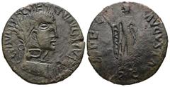 Roman Provincial Latin coinage of Thrace and Bithynia. Claudius, AD 41-54. AE. 10.43 g. 31.51 mm. Obv.: TI CLAVDIVS CAESAR AVG P M TR P IMP P P. Laureate head of Claudius, right; cmk. on neck. Rev.: S