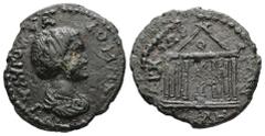 Roman Provincial Troas, Abydos. Julia Domna, Augusta, AD 193–217. AE. 4.76 g. 21.93 mm. Magistrate, Ph. Proklos, archon. Obv: Ι[Ο]Υ ΑΥΓΟΥCΤΑ ΔΟΜΝΑ. Draped bust of Julia Domna, right. Rev: ΑΡΧ Φ ΠΡΟΚΛΟ