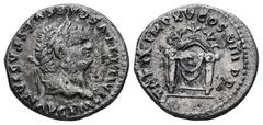 Roman Imperial Titus, AD 79-81. AR, Denarius. 3.25 g. 17.89 mm. Rome. Obv: IMP TITVS CAES VESPASIAN AVG P M. Head of Titus, laureate, right. Rev: TR P IX IMP XV COS VIII P P. Pulvinar (throne) of Jupi