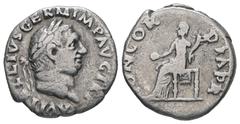 Roman Imperial Vitellius, AD. 69. AR Denarius. 2.70 g. - 18.59 mm. Rome, struck 19 April to 20 December 69 AD. Obv.: A VITELLIVS GERM IMP AVG TR P. Head of Vitellius, laureate, right. Rev.: CONCORDIA 