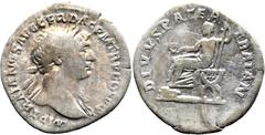 Roman Imperial Roman Imperial Trajan (98-117 AD). Rome AR Denarius (18.8mm 2.68g) Obv: IMP TRAIANVS AVG GER DAC P M TR P COS VI P P Laureate head of Trajan to right, with slight drapery on his left sh