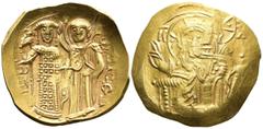 Byzantine John III Ducas-Vatazes, emperor of Nicaea (AD 1222-1254). Magnesia AV Hyperpyron (27,6mm 4,38g) Obv: Christ enthroned facing, raising hand in benediction and holding book of Gospels; IC-XC a