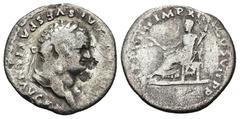 Roman Imperial Titus (79-81 AD). Rome AR Denarius (18,5mm 2,6g) Obv: IMP TITVS CAES VESPASIAN AVG P M Laureate head of Titus to right. Rev: TR P VIIII IMP XIIII COS VII P P Ceres seated to left, holdi