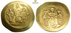 Byzantine Byzantine Coins ROMANUS IV DIOGENES with EUDOCIA, MICHAEL VII, CONSTANTIUS and ANDRONICUS (1068-1071). GOLD Histamenon Nomisma. Constantinople. 4,38 g. 27,7 mm. Obv: Christ standing facing o