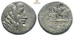 Greek Coins PONTOS.Sınope...Mithradates VI.(Circa 85-65 B)C.Ae. Obv : Laureate head of Zeus right. Rev : AMIΣOY. Eagle standing left on thunderbolt, wings open, head right; monogram in left. 7,52g 20,