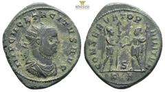 Roman Imperial Coins acitus. A.D. 275-276. AE antoninianus Serdica mint. IMP C M CL TACITVS AVG, radiate, draped and cuirassed bust of Tacitus right / CONSERVAT MILIT, Mars in military garb standing r