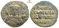 Byzantine Coins Byzantine Constantine VII Porphyrogenitus, with Romanus I and Christopher. AD 913-959. Byzantine Follis Æ RωmAn bASILEVS Rωm Faced bust of Romanus I with beard, wearing crown and chlam