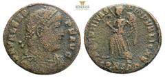 Roman Imperial Coins VALENS (364-378). Follis. Rome. Obv: D N VALENS P F AVG. Diademed, draped and cuirassed bust right. Rev: SECVRITAS REI PVBLICAE / R•PRIMA. Victory advancing left with palm branch 