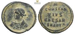 Roman Imperial Coins Constantius II AE Nummus, Antioch mint Constantine I (306-337 AD) for Constantius II Caesar. AE Nummus Antioch. Obv. Laureate, draped and cuirassed bust left. Rev. * / CONSTAN / T