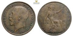 Medieval BRITISH COINS, George V, Copper Pattern Penny, 1917, by André Lavrillier, stylised bare headed bust facing left, D L to left of B.M in angular font on truncation, GEORGIVS V DEI GRA: BRITT: O