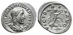 ROMAN IMPERIAL Roman Imperial Coins MAXIMINUS THRAX (235-238). Denarius. Rome. Obv: IMP MAXIMINVS PIVS AVG. Laureate, draped and cuirassed bust right. Rev: VICTORIA AVG. Victory advancing right, holdi