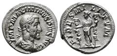 ROMAN IMPERIAL Roman Imperial Coins MAXIMINUS THRAX (235-238). Denarius. Rome. Obv: IMP MAXIMINVS PIVS AVG. Laureate, draped and cuirassed bust right. Rev: FIDES MILITVM. Fides standing left, holding 