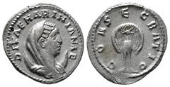 ROMAN IMPERIAL Roman Imperial Coins DIVA MARINIANA (Died before 253). Antoninianus. Rome. Obv: DIVAE MARINIANAE. Veiled, diademed and draped bust right, set on crescent. Rev: CONSECRATIO. Peacock stan