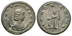 ROMAN IMPERIAL Roman Imperial Coins SALONINA (Augusta, 254-268). Antoninianus. Antioch. Obv: SALONINA AVG. Draped bust right, wearing stephane and set upon crescent. Rev: IVNO REGINA. Juno standing le