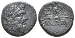 GREEK Greek coin PAPHLAGONIA. Sinope. Ae (Circa 95-90 or 80-70 BC). Struck under Mithradates VI Eupator. Obv: Laureate head of Zeus right. Rev: ΣΙΝΩΠΗΣ. Eagle, with head right and wings spread, standi